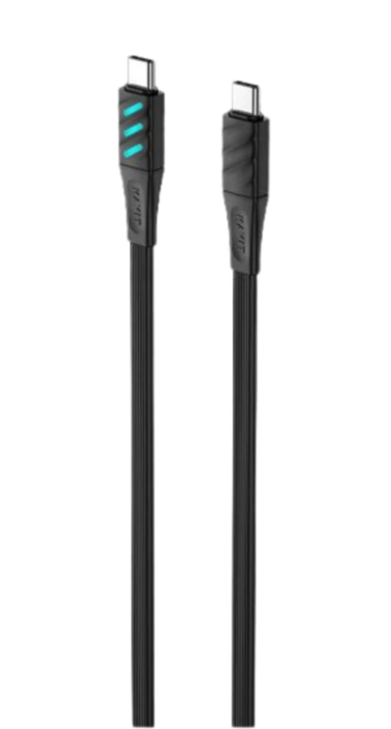 HAVIT CB6254 PD60W USB-C to USB-C Optical Charging Cable - Black HAVIT CB6254 PD60W USB-C to USB-C Optical Charging Cable - Black